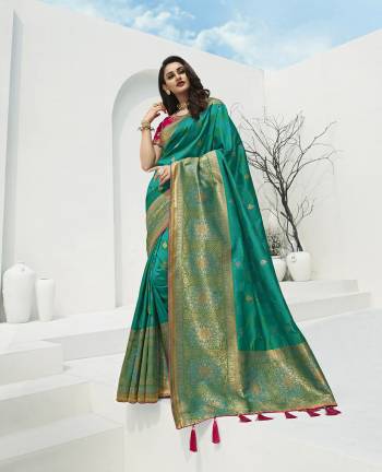 For A Proper Traditional Look, Grab This Designer Silk Based Heavy Weaved Saree In Dark Fine Color. This Saree Are Banarasi Silk Wevon Jacquard And Blouse Are Fabricated On Raw Silk Beautified With Heavy Embroidery And Stone Work. Buy Now