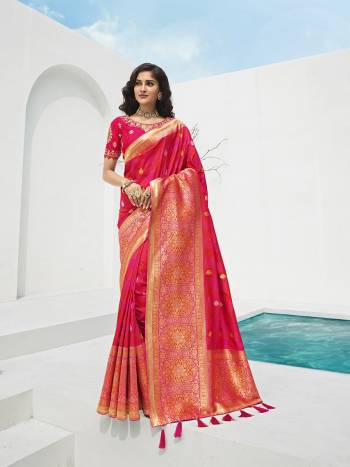 For A Proper Traditional Look, Grab This Designer Silk Based Heavy Weaved Saree In Dark Fine Color. This Saree Are Banarasi Silk Wevon Jacquard And Blouse Are Fabricated On Raw Silk Beautified With Heavy Embroidery And Stone Work. Buy Now