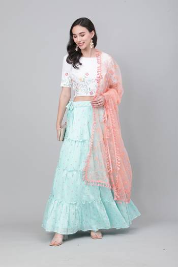 Party Wear Heavy Designer Embroidery Lehenga Choli In Light Color Fabricated On Fine Art Silk Beautified With Heavy Attractive Thread,Sequance Embroidery. 