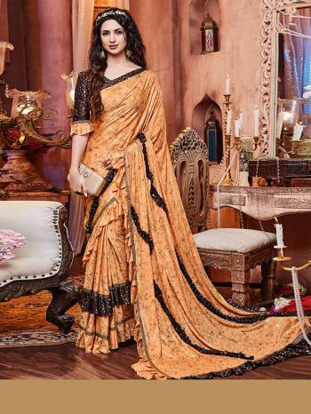 Adorn The Pretty Angelic Look Wearing This Heavy Hand Designer Saree In Dusty Color Paired With Contrasting Colored Blouse. This Saree Is Fabricated On Importerd Lycara Paired With Blouse. Its Pretty Color Pallete Will Give An Attractive Look To Your Personality. 