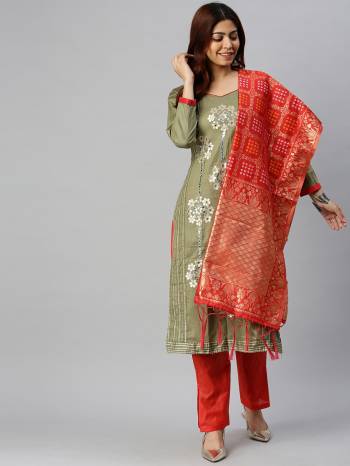 Look Pretty This Designer Suit In Lovely  Color.?Its Pretty Embroidery Based Glass CottonTop Paired With Cotton Bottom And Banarasi Jacquard Fabricated Dupatta Which Gives An Attractive To The Suit.