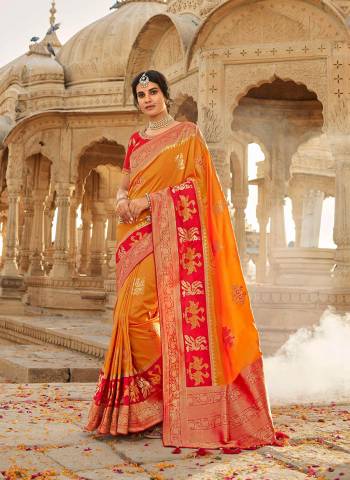 Look Attractive Wearing This Heavy Wevon Jacquard Saree Paired With Heavy Embroidery Blouse.  This Heavy Designer Saree Is Banarasi Silk Based And Blouse Are Raw Silk.Which Gives A Rich Look To Your Personality. Buy This Pretty Saree Now.