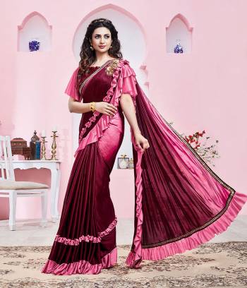 Adorn The Pretty Angelic Look Wearing This Heavy Hand Designer Saree In Pedding Color Paired With Blouse. This Saree Is Fabricated On Imported Lycra Paired With Blouse. Its Pretty Color Pallete Will Give An Attractive Look To Your Personality. 