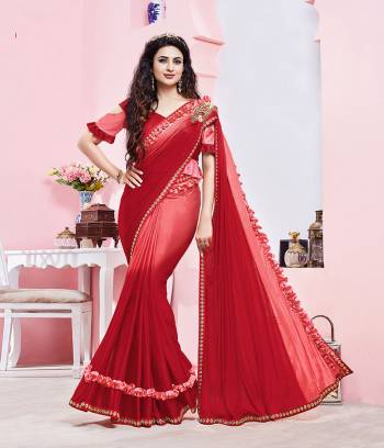 Adorn The Pretty Angelic Look Wearing This Heavy Hand Designer Saree In Pedding Color Paired With Blouse. This Saree Is Fabricated On Imported Lycra Paired With Blouse. Its Pretty Color Pallete Will Give An Attractive Look To Your Personality. 