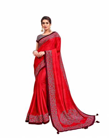 Adorn The Pretty Angelic Look Wearing This Heavy Designer Saree In Fine Paired With Contrasting Colored Blouse. This Saree Is Fabricated On Silk Georgette Paired With Raw Silk Fabricated Blouse. Its Pretty Color Pallete Will Give An Attractive Look To Your Personality. 