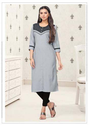 Here Is A Prefect Kurti For The Upcoming Festive Season In Fine Color. This Readymade Kurti Is Fabricated On Cotton Beautified With Thread Work. It Is Light In Weight And Available In All Regular Sizes. 

