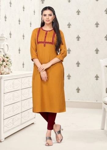 Here Is A Prefect Kurti For The Upcoming Festive Season In Fine Color. This Readymade Kurti Is Fabricated On Cotton Beautified With Thread Work. It Is Light In Weight And Available In All Regular Sizes. 

