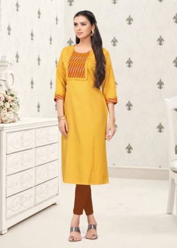 Here Is A Prefect Kurti For The Upcoming Festive Season In Fine Color. This Readymade Kurti Is Fabricated On Cotton Beautified With Thread Work. It Is Light In Weight And Available In All Regular Sizes. 

