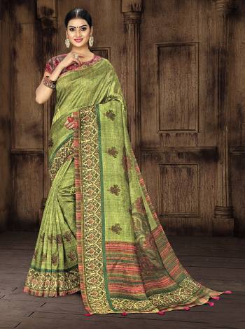 Look Attractive Wearing This Saree Paired With Blouse.  This Fancy Designer Digital Printed Saree Is Tusser Silk Based Which Gives A Rich Look To Your Personality. Buy This Pretty Saree Now.