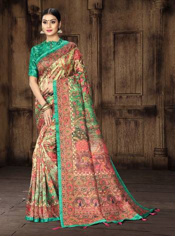 Look Attractive Wearing This Saree Paired With Blouse.  This Fancy Designer Digital Printed Saree Is Tusser Silk Based Which Gives A Rich Look To Your Personality. Buy This Pretty Saree Now.