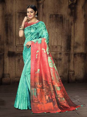 Look Attractive Wearing This Saree Paired With Blouse.  This Fancy Designer Digital Printed Saree Is Tusser Silk Based Which Gives A Rich Look To Your Personality. Buy This Pretty Saree Now.