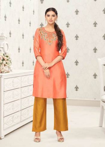 Celebrate This Festive Season Wearing This Readymade Kurti In Fine color Paired With Contrasting Colored Bottom. Its Top Are Thread Embroidery and Bottom Are Modal Based Which Ensures Superb Comfort All Day Long. 

