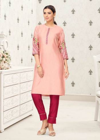 Celebrate This Festive Season Wearing This Readymade Kurti In Fine color Paired With Contrasting Colored Bottom. Its Top Are Thread Embroidery and Bottom Are Modal Based Which Ensures Superb Comfort All Day Long. 

