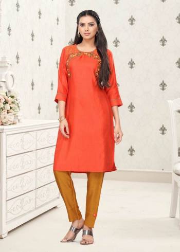 Celebrate This Festive Season Wearing This Readymade Kurti In Fine color Paired With Contrasting Colored Bottom. Its Top Are Thread Embroidery and Bottom Are Modal Based Which Ensures Superb Comfort All Day Long. 

