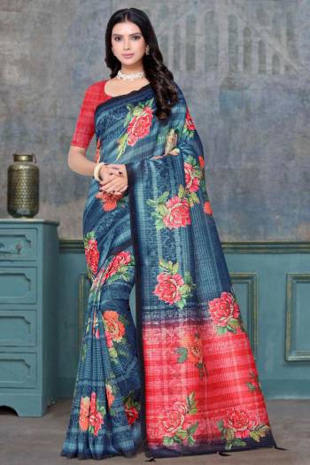 Attractive Look Wearing This Saree Paired With Blouse.  This Fancy Designer Digital Printed Saree Is Tusser Silk Based Which Gives A Rich Look To Your Personality. Buy This Pretty Saree Now.