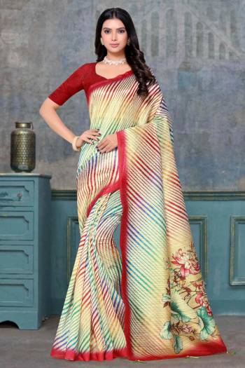 Attractive Look Wearing This Saree Paired With Blouse.  This Fancy Designer Digital Printed Saree Is Tusser Silk Based Which Gives A Rich Look To Your Personality. Buy This Pretty Saree Now.