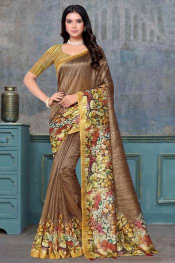 Attractive Look Wearing This Saree Paired With Blouse.  This Fancy Designer Digital Printed Saree Is Tusser Silk Based Which Gives A Rich Look To Your Personality. Buy This Pretty Saree Now.