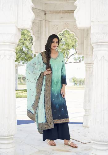 Attractive This Pretty Digital Printed Dress Material In Dusty Color. Its Top Are Modal Satin Silk And Bottom Are Fabricated On Dull Santoon Paired With Viscose Muslin Jacquard Fabricated Dupatta. Get This Stitched As Per Your Desired Fit And Comfort.