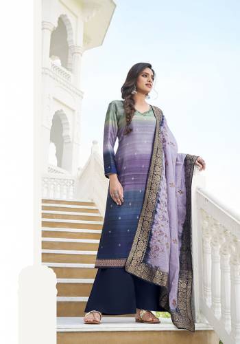 Attractive This Pretty Digital Printed Dress Material In Dusty Color. Its Top Are Modal Satin Silk And Bottom Are Fabricated On Dull Santoon Paired With Viscose Muslin Jacquard Fabricated Dupatta. Get This Stitched As Per Your Desired Fit And Comfort.