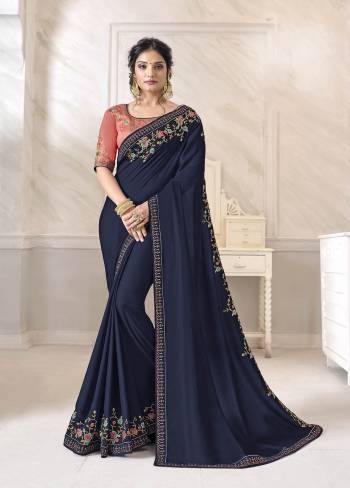 Adorn The Pretty Angelic Look Wearing This Heavy Designer Saree In Fine Color Paired With Contrasting Colored Blouse. This Saree Is Fabricated On Barfi Silk Paired With Dupian Fabricated Blouse. Its Pretty Color Pallete Will Give An Attractive Look To Your Personality. 