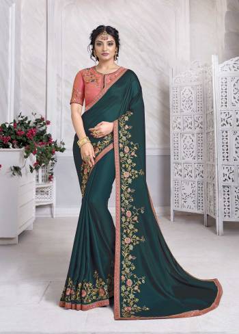 Adorn The Pretty Angelic Look Wearing This Heavy Designer Saree In Fine Color Paired With Contrasting Colored Blouse. This Saree Is Fabricated On Barfi Silk Paired With Dupian Fabricated Blouse. Its Pretty Color Pallete Will Give An Attractive Look To Your Personality. 