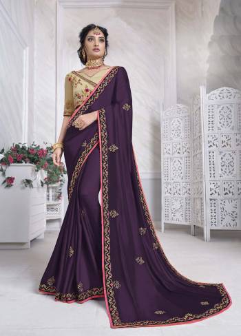 Adorn The Pretty Angelic Look Wearing This Heavy Designer Saree In Fine Color Paired With Contrasting Colored Blouse. This Saree Is Fabricated On Barfi Silk Paired With Dupian Fabricated Blouse. Its Pretty Color Pallete Will Give An Attractive Look To Your Personality. 