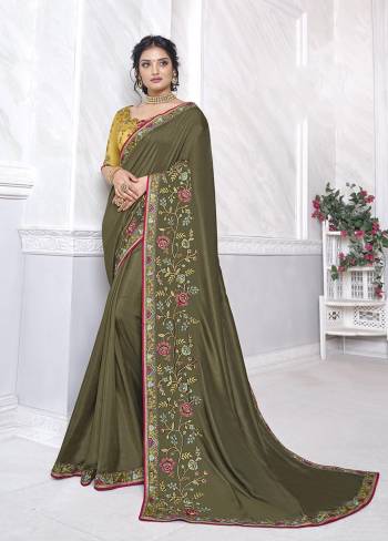 Adorn The Pretty Angelic Look Wearing This Heavy Designer Saree In Fine Color Paired With Contrasting Colored Blouse. This Saree Is Fabricated On Barfi Silk Paired With Dupian Fabricated Blouse. Its Pretty Color Pallete Will Give An Attractive Look To Your Personality. 