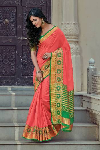 Adorn The Pretty Angelic Look Wearing This Wevon Designer Saree In Fine Color Paired With Contrasting Colored Blouse. This Saree Is Fabricated On Cotton Handloom Paired With Blouse. Its Pretty Color Pallete Will Give An Attractive Look To Your Personality. 