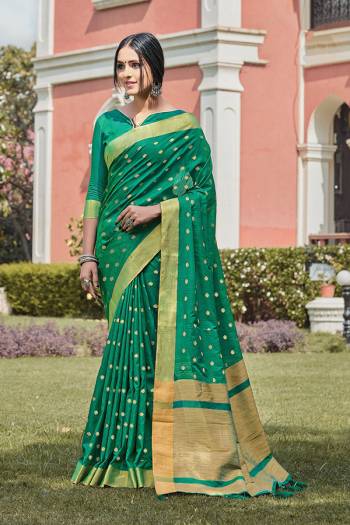 The Pretty Angelic Look Wearing This Wevon Designer Saree In Fine Color Paired With Contrasting Colored Blouse. This Saree Is Fabricated On Handloom Silk Paired With Blouse. Its Pretty Color Pallete Will Give An Attractive Look To Your Personality. 