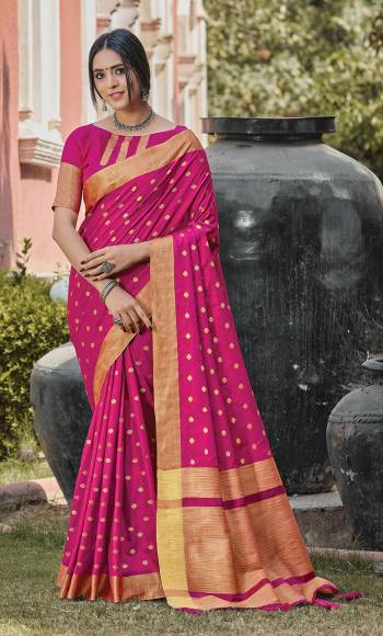 The Pretty Angelic Look Wearing This Wevon Designer Saree In Fine Color Paired With Contrasting Colored Blouse. This Saree Is Fabricated On Handloom Silk Paired With Blouse. Its Pretty Color Pallete Will Give An Attractive Look To Your Personality. 