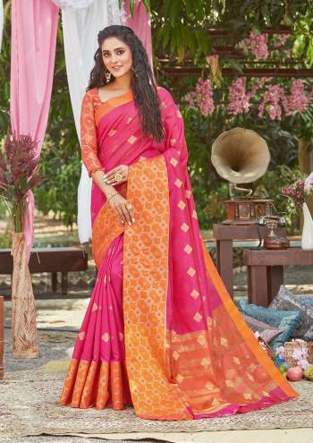 For A Decent And Formal Look, Grab This Pretty Elegant Looking Saree In Dark Color Paired With Contrasting Colored Blouse. This Saree And Blouse Are Fabricated On Crystal Silk Beautified With Broad Weaved Border And Pallu.