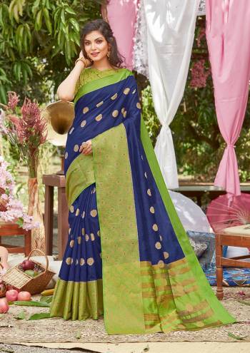 For A Decent And Formal Look, Grab This Pretty Elegant Looking Saree In Dark Color Paired With Contrasting Colored Blouse. This Saree And Blouse Are Fabricated On Crystal Silk Beautified With Broad Weaved Border And Pallu.