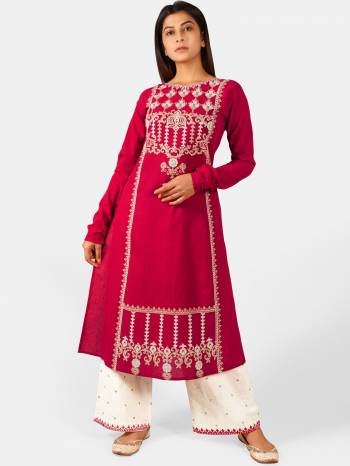 This Summer Collection Readymade Long Kurti And Pant In Fine Color Fabricated On Khadi Beautified With Embroidery Both Are Kurti And Pant. It Is Light In Weight And Easy To Carry All Day Long. 