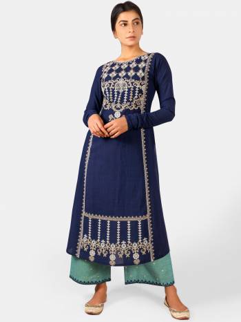 This Summer Collection Readymade Long Kurti And Pant In Fine Color Fabricated On Khadi Beautified With Embroidery Both Are Kurti And Pant. It Is Light In Weight And Easy To Carry All Day Long. 