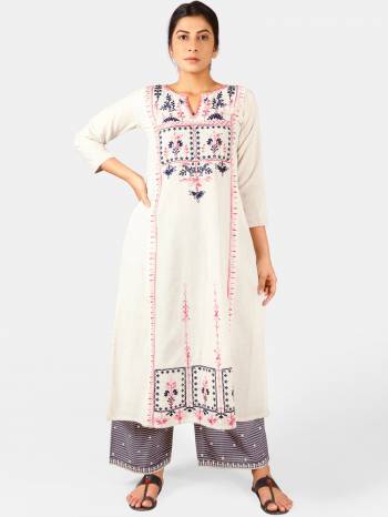 This Summer Collection Readymade Long Kurti And Pant In Fine Color Fabricated On Khadi Beautified With Embroidery Both Are Kurti And Pant. It Is Light In Weight And Easy To Carry All Day Long. 