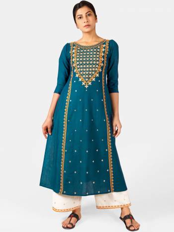 This Summer Collection Readymade Long Kurti And Pant In Fine Color Fabricated On Khadi Beautified With Embroidery Both Are Kurti And Pant. It Is Light In Weight And Easy To Carry All Day Long. 