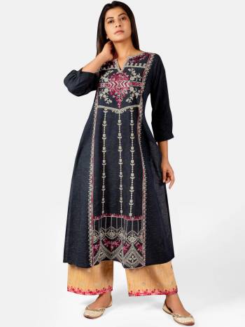 This Summer Collection Readymade Long Kurti And Pant In Fine Color Fabricated On Khadi Beautified With Embroidery Both Are Kurti And Pant. It Is Light In Weight And Easy To Carry All Day Long. 