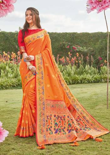 The Pretty Angelic Look Wearing This Wevon Designer Work Saree In Fine Color Paired With Contrasting Colored Blouse. This Saree Is Fabricated On Silk Paired With Blouse. Its Pretty Color Pallete Will Give An Attractive Look To Your Personality. 