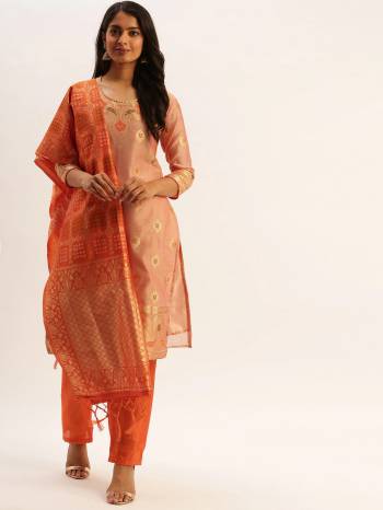 Look Pretty This Designer Floor Length Suit In Lovely  Color.?Its Pretty Designer Top Is Banarasi Jacquard Based Paired With Santoon Bottom And Banarasi Jacquard Fabricated Dupatta Which Gives An Attractive To The Suit.