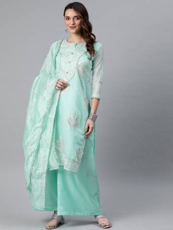 Look Pretty This Designer Floor Length Suit In Lovely  Color.?Its Pretty Designer Top Is Modal Cotton Based Paired With Santoon Bottom And Art Silk Fabricated Dupatta Which Gives An Attractive To The Suit.