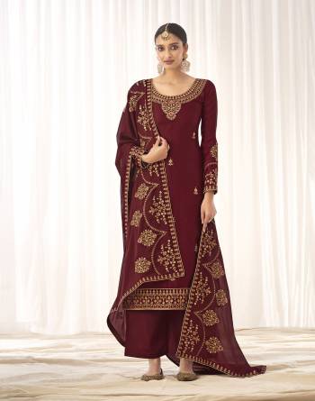 Attrective This Beautiful Heavy Designer Straight Suit In Fine Color Paired With Dupatta. Its Heavy Embroidered Work Top Is Fabricated On Tussal Silk Paired With Dull Santoon Bottom and Rangoli Georgette Fabricated Embroidery Dupatta. 

