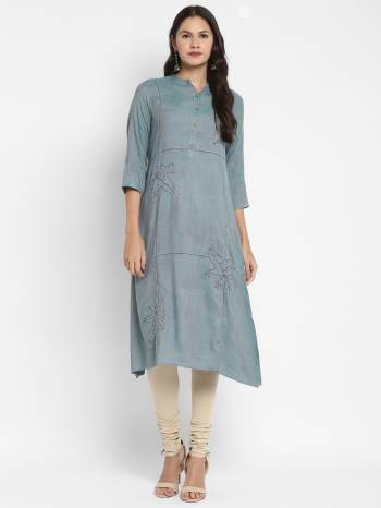 Attrective This Readymade Long Kurti In Fine Color Fabricated On Two Tone Rayon Beautified With Designer Hand Work . It Is Light In Weight And Easy To Carry All Day Long. 