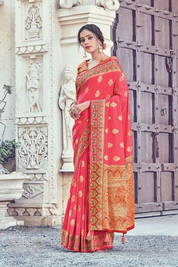 The Pretty Angelic Look Wearing This Wevon Designer Work Saree In Fine Color Paired With Contrasting Colored Blouse. This Saree Is Fabricated On Silk Paired With Blouse. Its Pretty Color Pallete Will Give An Attractive Look To Your Personality. 