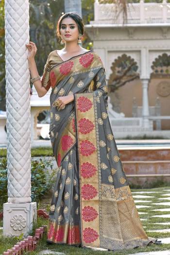 Garb The Pretty Angelic Look Wearing This Wevon Designer Work Saree In Blue Color Paired With Blouse. This Saree Is Fabricated On Silk Paired With Blouse. Its Pretty Color Pallete Will Give An Attractive Look To Your Personality. 