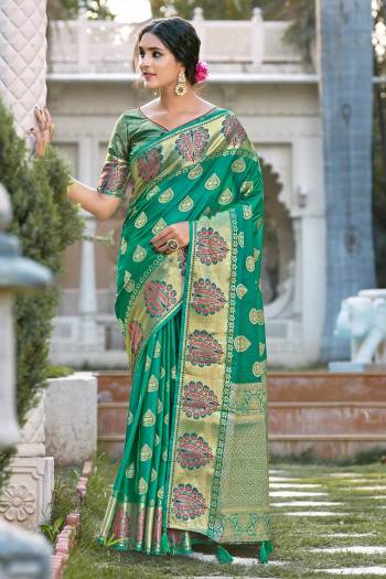 Garb The Pretty Angelic Look Wearing This Wevon Designer Work Saree In Blue Color Paired With Blouse. This Saree Is Fabricated On Silk Paired With Blouse. Its Pretty Color Pallete Will Give An Attractive Look To Your Personality. 