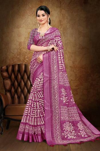 Adorn The Pretty Angelic Look Wearing This Heavy Designer Saree In Fine Color Paired With Blouse. This Saree Is Fabricated On Cotton Slub With Weaving Jari And Printed Paired With Blouse. Its Pretty Color Pallete Will Give An Attractive Look To Your Personality. 