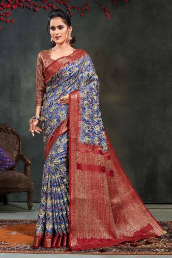 Grab This Pretty Elegant Looking Designer Saree In Fine Color Paired With Contrasting Colored Blouse. This Saree And Blouse Are Georgette Silk Based Beautified With Weaving Jacquard Pallu And Boddy With Printed. Buy Now.