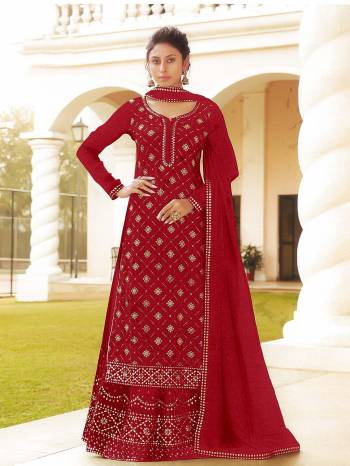 Grab This Pretty Designer Straight Suit In Maroon Color. This Beautiful Detailed Embroidered With Gota Patti Work Suit Is Chinon Based Which Is Light In Weight And Easy To Carry All Day Long