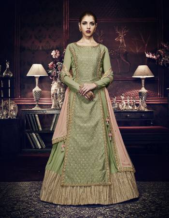 Rich And Elegant Looking Designer Dress Is Here In Light Color. Its Blouse,  Top,Bottom And Dupatta Are Fabricated On Silk Based Paired With Chiffon Fabricated Dupatta With Heavy Embroidery Work.