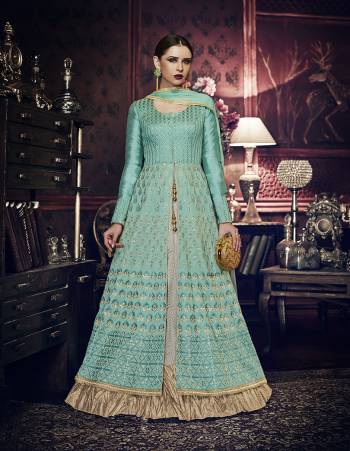 Rich And Elegant Looking Designer Dress Is Here In Light Color. Its Blouse,  Top,Bottom And Dupatta Are Fabricated On Silk Based Paired With Chiffon Fabricated Dupatta With Heavy Embroidery Work.